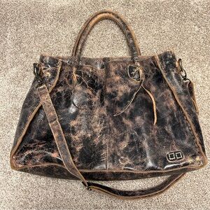 Bed Stü Bedstu Rockaway large leather bag purse black lux brown rustic